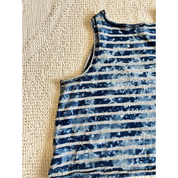 Blue & Gray BDG Striped Cropped Tank Top Acid Wash - Picture 7 of 9